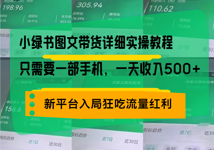 小绿书图文带货详细实操教程，只需要一部手机，一天收入500+，轻松变现云米网创-专注分享网络创业落地实操课程 – 全网首发_高质量项目输出云米网创