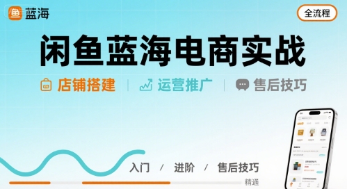 闲鱼蓝海电商实战，店铺搭建运营售后全流程云米网创-专注分享网络创业落地实操课程 – 全网首发_高质量项目输出云米网创