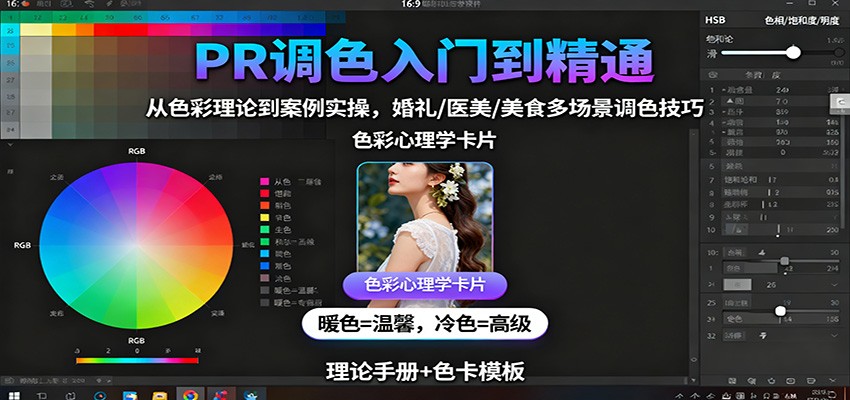 PR调色入门到精通：从色彩理论到案例实操，婚礼/医美/美食多场景调色技巧云米网创-专注分享网络创业落地实操课程 – 全网首发_高质量项目输出云米网创