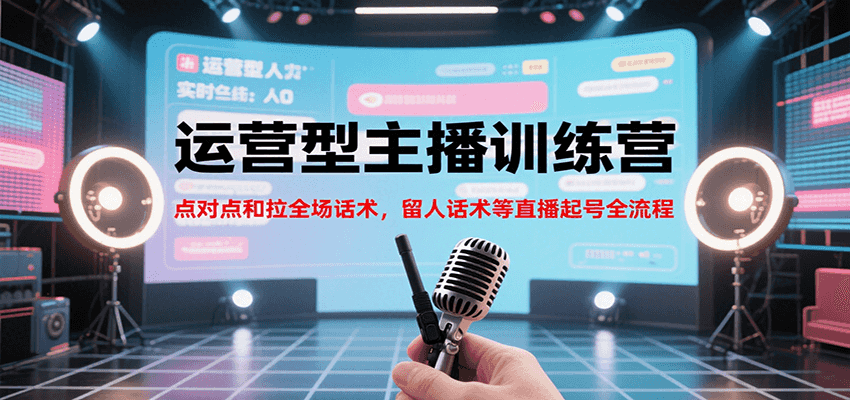 运营型主播训练营，点对点和拉全场话术，留人话术等直播起号全流程(更新8月)云米网创-专注分享网络创业落地实操课程 – 全网首发_高质量项目输出云米网创