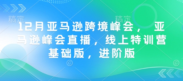 12月亚马逊跨境峰会， 亚马逊峰会直播，线上特训营基础版，进阶版云米网创-专注分享网络创业落地实操课程 – 全网首发_高质量项目输出云米网创