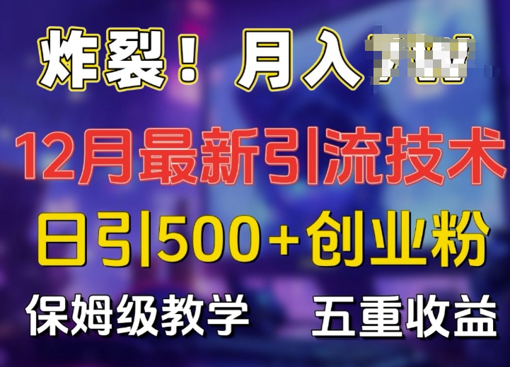 炸裂!揭秘12月最新日引流500+精准创业粉，多重收益保姆级教学云米网创-专注分享网络创业落地实操课程 – 全网首发_高质量项目输出云米网创