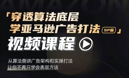 穿透算法底层，学亚马逊广告打法SP篇，从算法侧讲广告架构和实操打法，让你不再只学会表层方法云米网创-专注分享网络创业落地实操课程 – 全网首发_高质量项目输出云米网创