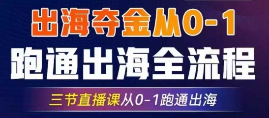 2025出海夺金从0-1跑通出海全流程，三节直播课从0-1跑通出海，教你用AI跑通全流程云米网创-专注分享网络创业落地实操课程 – 全网首发_高质量项目输出云米网创