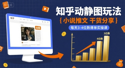 小说推文干货分享之知乎动静图玩法，每天3-4位数爆单实操课云米网创-专注分享网络创业落地实操课程 – 全网首发_高质量项目输出云米网创