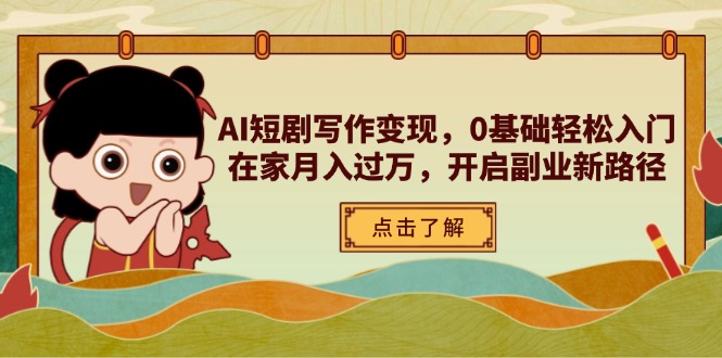 AI短剧写作变现，0基础轻松入门，在家月入过万，开启副业新路径云米网创-专注分享网络创业落地实操课程 – 全网首发_高质量项目输出云米网创