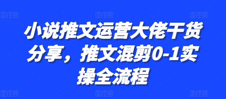 小说推文运营大佬干货分享，推文混剪0-1实操全流程云米网创-专注分享网络创业落地实操课程 – 全网首发_高质量项目输出云米网创