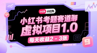 小红书考题赛道虚拟项目1.0，项目操作简单，每天收益2-3张云米网创-专注分享网络创业落地实操课程 – 全网首发_高质量项目输出云米网创