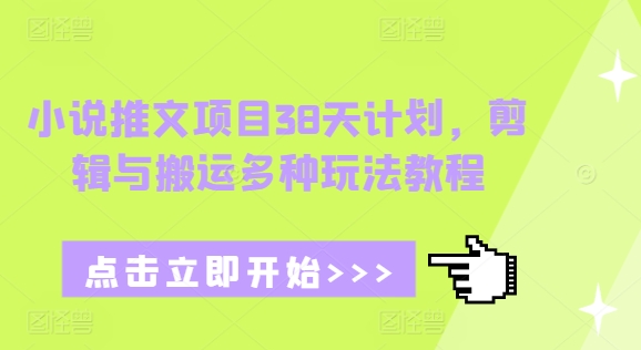小说推文项目38天计划，剪辑与搬运多种玩法教程云米网创-专注分享网络创业落地实操课程 – 全网首发_高质量项目输出云米网创