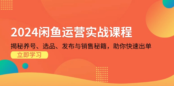 2024闲鱼运营实战课程：揭秘养号、选品、发布与销售秘籍，助你快速出单云米网创-专注分享网络创业落地实操课程 – 全网首发_高质量项目输出云米网创