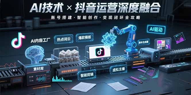 AI技术与抖音运营的深度融合应用：涵盖账号搭建、内容创作、收益变现等云米网创-专注分享网络创业落地实操课程 – 全网首发_高质量项目输出云米网创