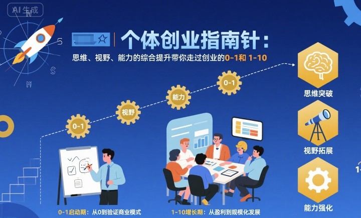 个体创业指南针，思维、视野、能力的综合提升带你走过创业的0-1和1-10【音频】云米网创-专注分享网络创业落地实操课程 – 全网首发_高质量项目输出云米网创
