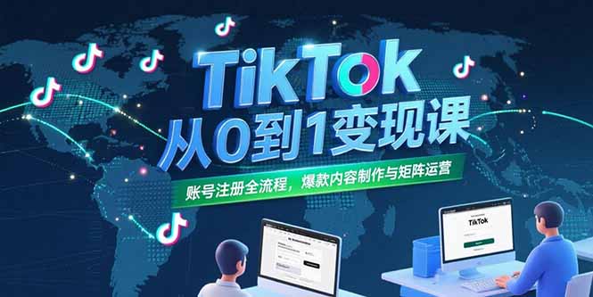 TikTok从0到1变现课，账号注册全流程，爆款内容制作与矩阵运营云米网创-专注分享网络创业落地实操课程 – 全网首发_高质量项目输出云米网创