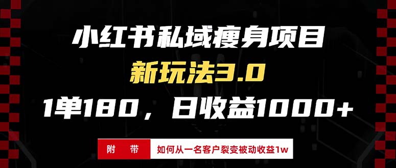 小红书瘦身项目3.0模式，新手小白日赚收益1000+(附从一名客户裂变收益…云米网创-专注分享网络创业落地实操课程 – 全网首发_高质量项目输出云米网创