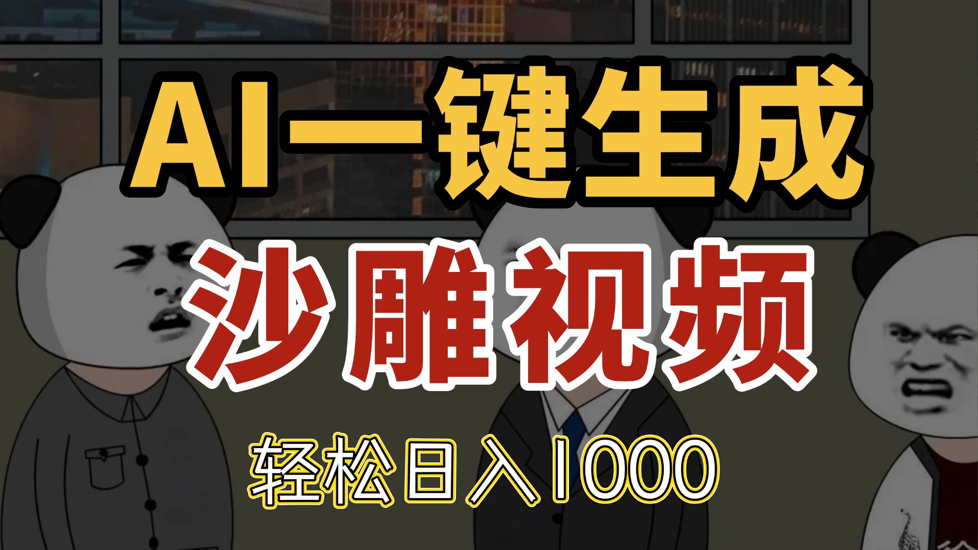 AI一键生成沙雕视频，一条视频千万播放，轻松日入1000云米网创-专注分享网络创业落地实操课程 – 全网首发_高质量项目输出云米网创