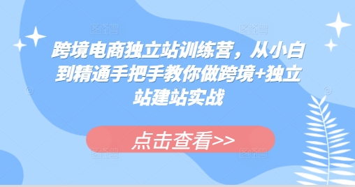 跨境电商独立站训练营，从小白到精通手把手教你做跨境+独立站建站实战云米网创-专注分享网络创业落地实操课程 – 全网首发_高质量项目输出云米网创