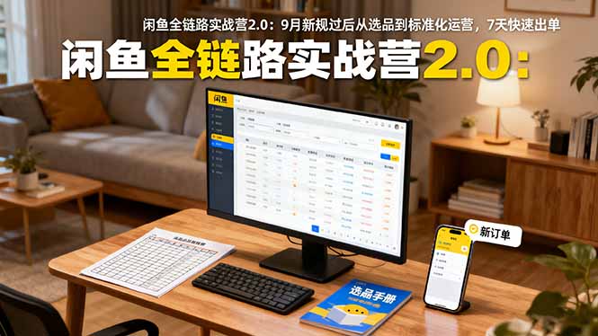 闲鱼全链路实战营2.0：9月新规过后从选品到标准化运营，7天快速出单云米网创-专注分享网络创业落地实操课程 – 全网首发_高质量项目输出云米网创