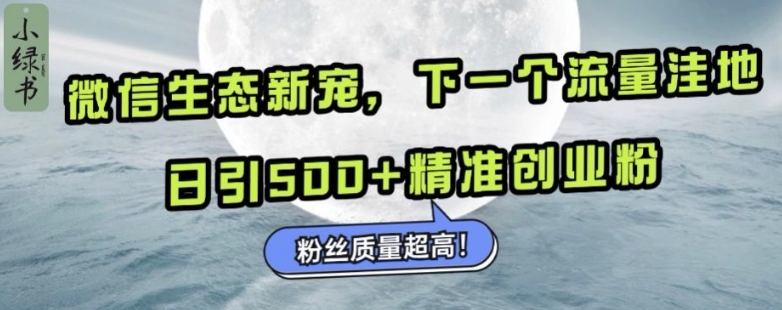 微信生态新宠小绿书：下一个流量洼地，日引500+精准创业粉，粉丝质量超高云米网创-专注分享网络创业落地实操课程 – 全网首发_高质量项目输出云米网创