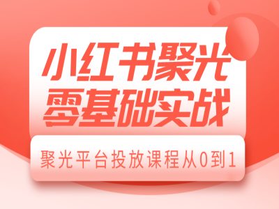 小红书聚光零基础实战，聚光平台投放课程从0到1云米网创-专注分享网络创业落地实操课程 – 全网首发_高质量项目输出云米网创