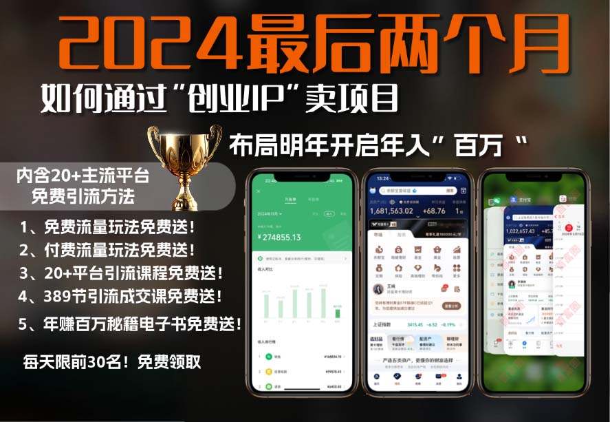 2024最后两个月如何通过”创业IP“卖项目年入”百万“,创业IP+最强引流…云米网创-专注分享网络创业落地实操课程 – 全网首发_高质量项目输出云米网创