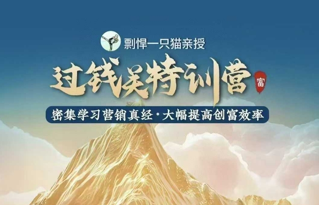剽悍一只猫-过钱关特训营，学习营销真经 大幅度提高创富效率云米网创-专注分享网络创业落地实操课程 – 全网首发_高质量项目输出云米网创