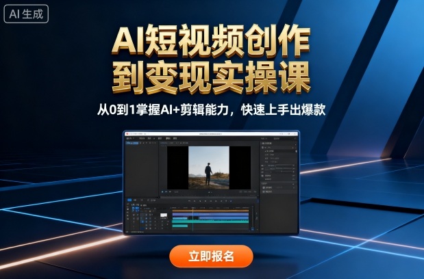 AI短视频创作到变现实操课，从0到1掌握AI+剪辑能力，快速上手出爆款(更新10月)云米网创-专注分享网络创业落地实操课程 – 全网首发_高质量项目输出云米网创