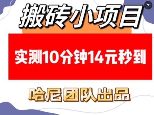 搬砖小项目，实测10分钟14元秒到，每天稳定几张(赠送必看稳定)云米网创-专注分享网络创业落地实操课程 – 全网首发_高质量项目输出云米网创