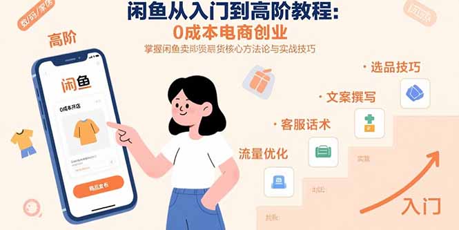 闲鱼从入门到高阶教程：0成本电商创业，掌握闲鱼卖货核心方法论与实战技巧云米网创-专注分享网络创业落地实操课程 – 全网首发_高质量项目输出云米网创
