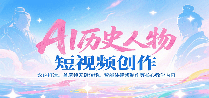 AI历史人物短视频创作，含IP打造、首尾帧无缝转场、智能体视频制作等核心教学内容云米网创-专注分享网络创业落地实操课程 – 全网首发_高质量项目输出云米网创