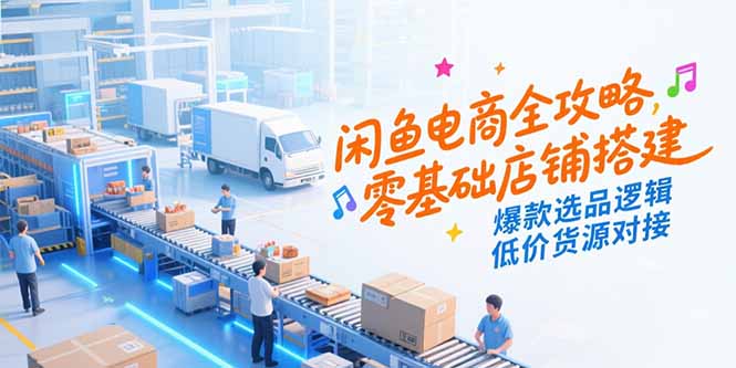 闲鱼电商全攻略，零基础店铺搭建，爆款选品逻辑，低价货源对接云米网创-专注分享网络创业落地实操课程 – 全网首发_高质量项目输出云米网创
