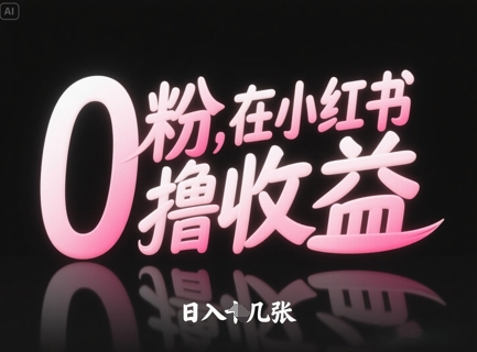 0粉在小红书撸收益，日入几张云米网创-专注分享网络创业落地实操课程 – 全网首发_高质量项目输出云米网创