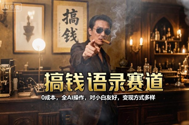 搞钱语录赛道，0成本，全AI操作，对小白友好，变现方式多样云米网创-专注分享网络创业落地实操课程 – 全网首发_高质量项目输出云米网创