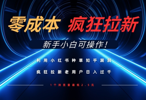 利用小红书种草知乎漏洞，零成本疯狂拉新日入数张，新手小白可操作云米网创-专注分享网络创业落地实操课程 – 全网首发_高质量项目输出云米网创