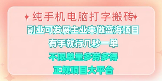 纯手机电脑打字搬砖，有手就行，几秒一单，多劳多得，正规项目大平台【揭秘】云米网创-专注分享网络创业落地实操课程 – 全网首发_高质量项目输出云米网创