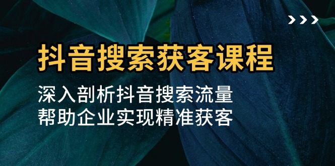 抖音搜索获客课程：深入剖析抖音搜索流量，帮助企业实现精准获客云米网创-专注分享网络创业落地实操课程 – 全网首发_高质量项目输出云米网创