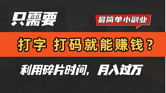 只需要打字，打码，就能赚钱？简单的赚钱小副业，利用碎片时间，月入过万云米网创-专注分享网络创业落地实操课程 – 全网首发_高质量项目输出云米网创