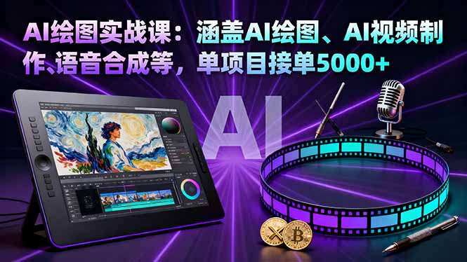 AI绘图实战课：涵盖AI绘图、AI视频制作、语音合成等，单项目接单5000+云米网创-专注分享网络创业落地实操课程 – 全网首发_高质量项目输出云米网创