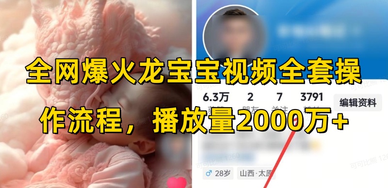 全网爆火龙宝宝视频全套操作流程，播放量2000万+云米网创-专注分享网络创业落地实操课程 – 全网首发_高质量项目输出云米网创