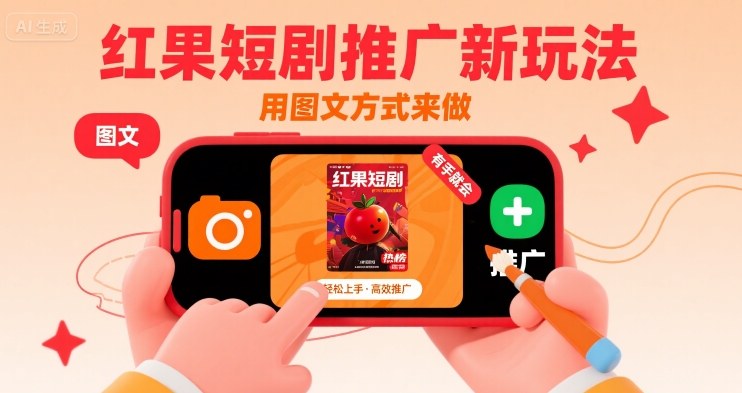 红果短剧推广新玩法，用图文方式来做，有手就会云米网创-专注分享网络创业落地实操课程 – 全网首发_高质量项目输出云米网创