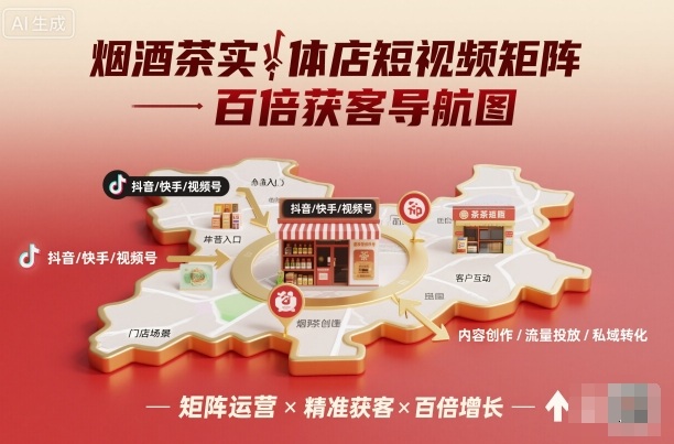 烟酒茶实体店短视频矩阵百倍获客导航图云米网创-专注分享网络创业落地实操课程 – 全网首发_高质量项目输出云米网创