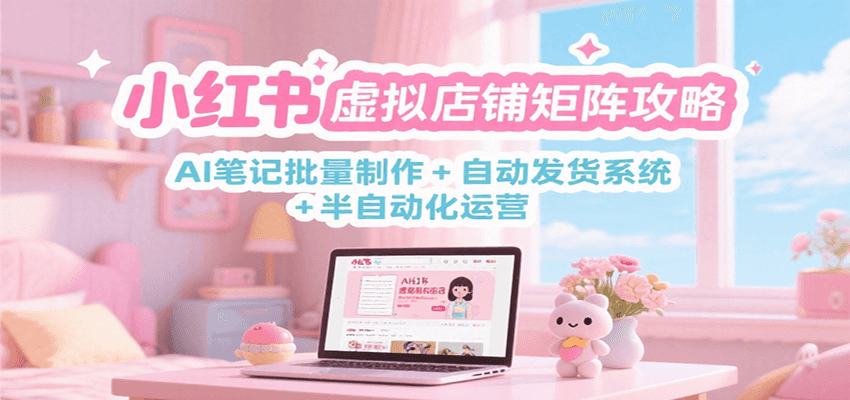 小红书虚拟店铺矩阵攻略：AI笔记批量制作 + 自动发货系统 + 半自动化运营云米网创-专注分享网络创业落地实操课程 – 全网首发_高质量项目输出云米网创