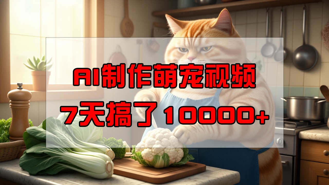 靠AI制作萌宠视频，7天搞了1万+，操作简单门槛低，有手机就行云米网创-专注分享网络创业落地实操课程 – 全网首发_高质量项目输出云米网创