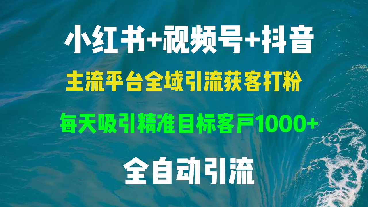 小红书，视频号，抖音主流平台全域引流获客打粉，每天吸引精准目标客户…云米网创-专注分享网络创业落地实操课程 – 全网首发_高质量项目输出云米网创