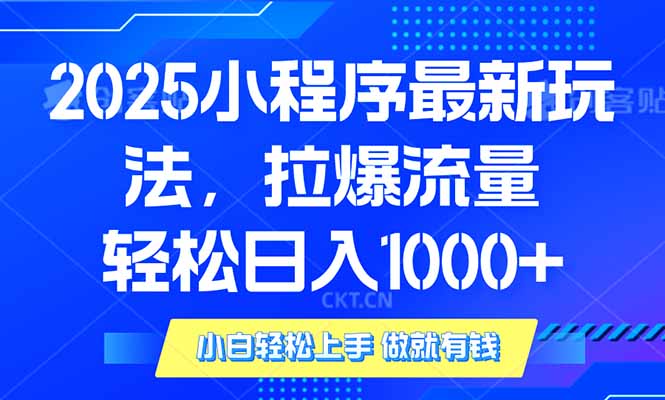 2025年小程序最新玩法，流量直接拉爆，单日稳定变现1000+云米网创-专注分享网络创业落地实操课程 – 全网首发_高质量项目输出云米网创