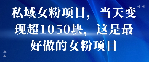 私域女粉项目，当天变现超1k，这是最好做的女粉项目，可放大操作云米网创-专注分享网络创业落地实操课程 – 全网首发_高质量项目输出云米网创