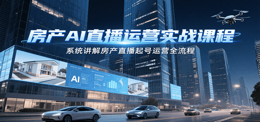 房产AI直播运营实战课程，系统讲解房产直播起号运营全流程云米网创-专注分享网络创业落地实操课程 – 全网首发_高质量项目输出云米网创