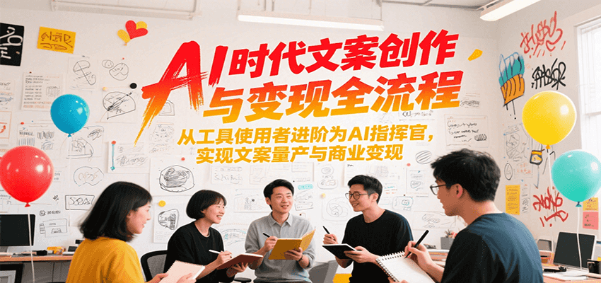 AI时代文案创作与变现全流程，从工具使用者进阶为AI指挥官，实现文案量产与商业变现云米网创-专注分享网络创业落地实操课程 – 全网首发_高质量项目输出云米网创
