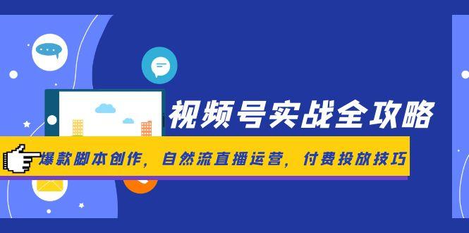 视频号实战全攻略，爆款脚本创作，自然流直播运营，付费投放技巧云米网创-专注分享网络创业落地实操课程 – 全网首发_高质量项目输出云米网创