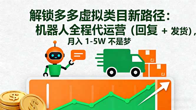 解锁多多虚拟类目新路径：机器人全程代运营(回复 + 发货云米网创-专注分享网络创业落地实操课程 – 全网首发_高质量项目输出云米网创