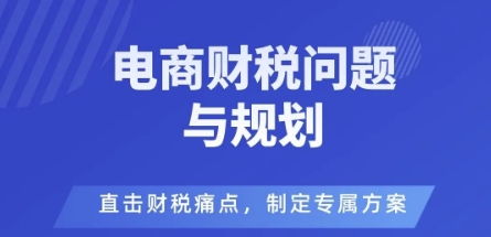 电商企业财税风险与规避，直击财税痛点，制定专属方案云米网创-专注分享网络创业落地实操课程 – 全网首发_高质量项目输出云米网创